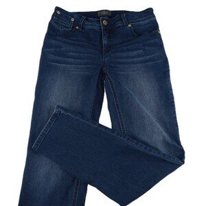 Chico's Women's So Slimming Girlfriend Ankle Jeans Size 4 Dark Wash Mid Rise